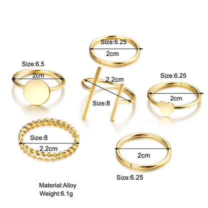 Alloy Geometric Knuckle Ring Set