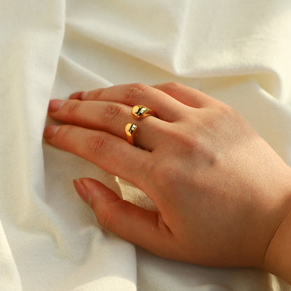 Polished gold-plated stainless steel ring