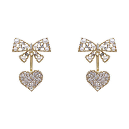 Zircon Maple Leaf Stud Earrings Female fashion