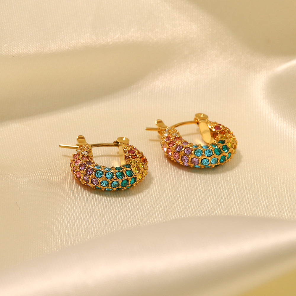 Pendientes de diamantes de colores 