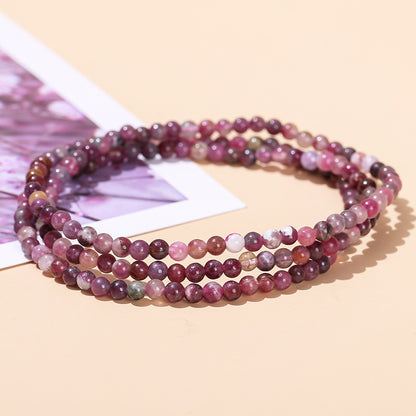 Natural color tourmaline multi-circle bracelet