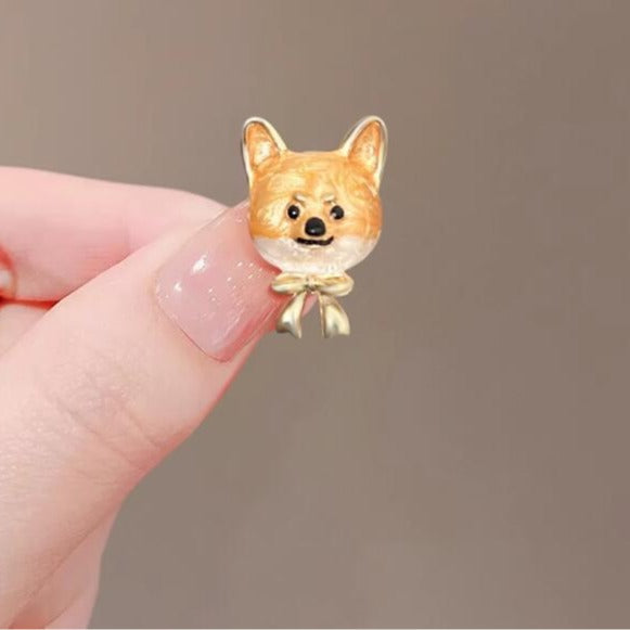 Drip Oil Yellow Shiba Inu Brooch