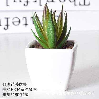 Simulation of succulent plastic bonsai artificial flowers combination