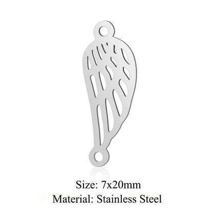 5 pcs/pack music note wing titanium steel pendant