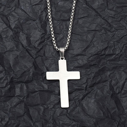 Titanium steel cross trendy cool necklace