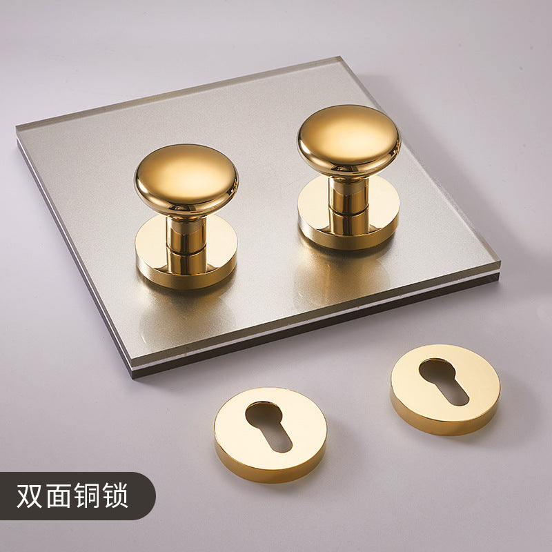 Brass double door handle round