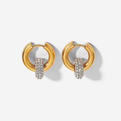 Zirconia Hoop Pendant Earrings