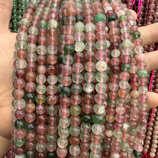 6-10mm natural three-color strawberry wafer beads loose beads