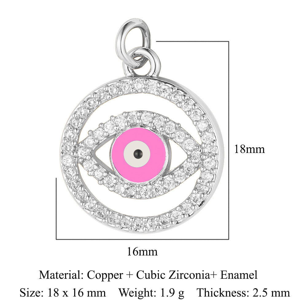 Devil's Eye Cross Copper Zircon Pendant