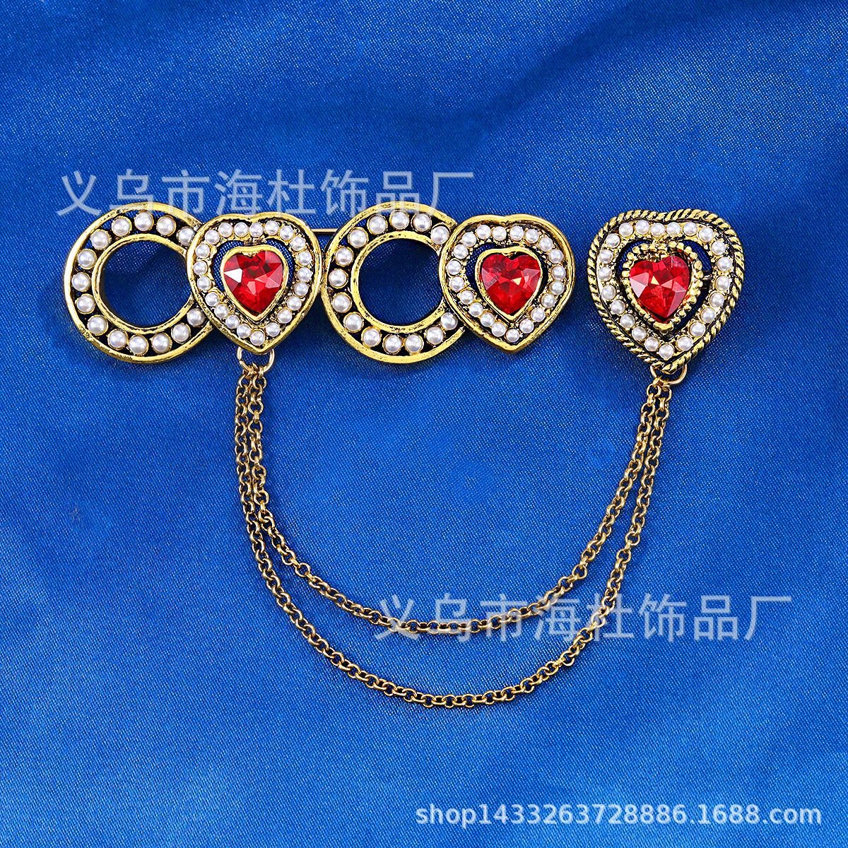 Rhinestone Chain Brooch