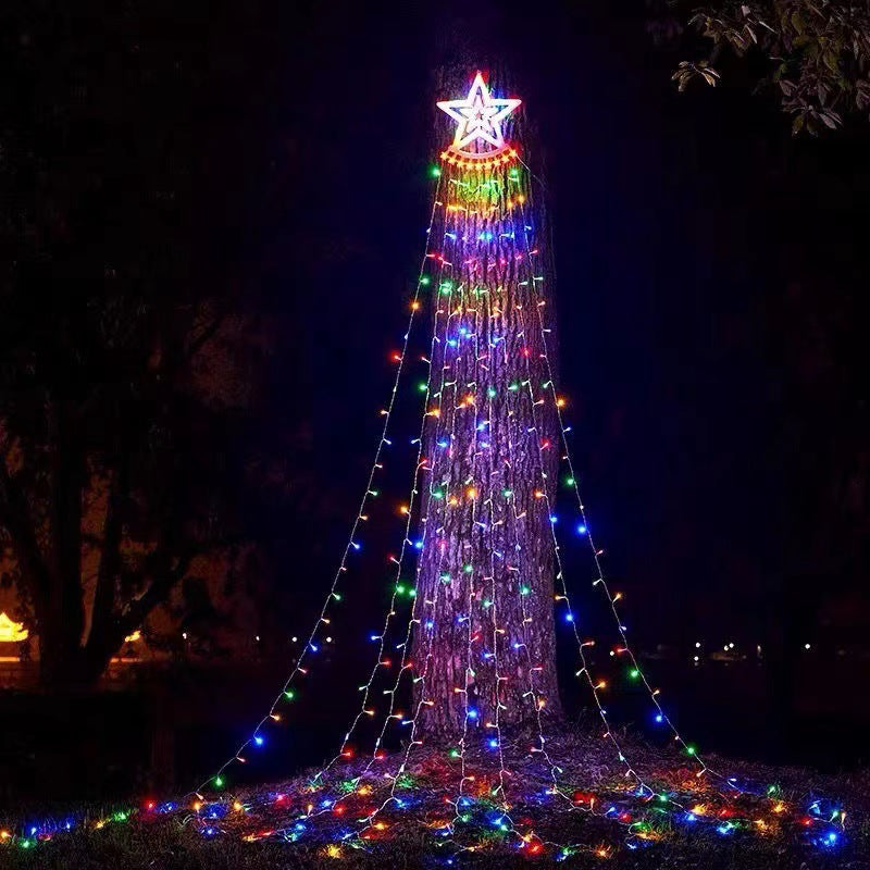 Luces De Cascada Decoración Navideña Jardín Al Aire Libre Impermeable 