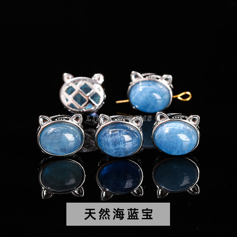 Natural stone crystal owl magic box accessories