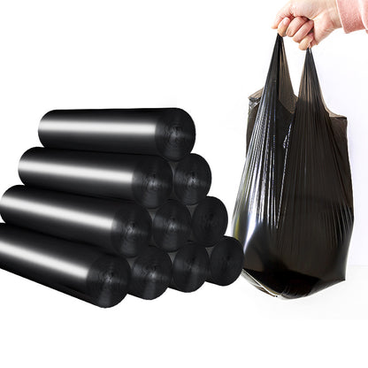 Thickened automatic closure drawstring garbage bag