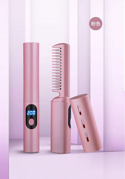 LCD charging straight hair comb ceramic heating