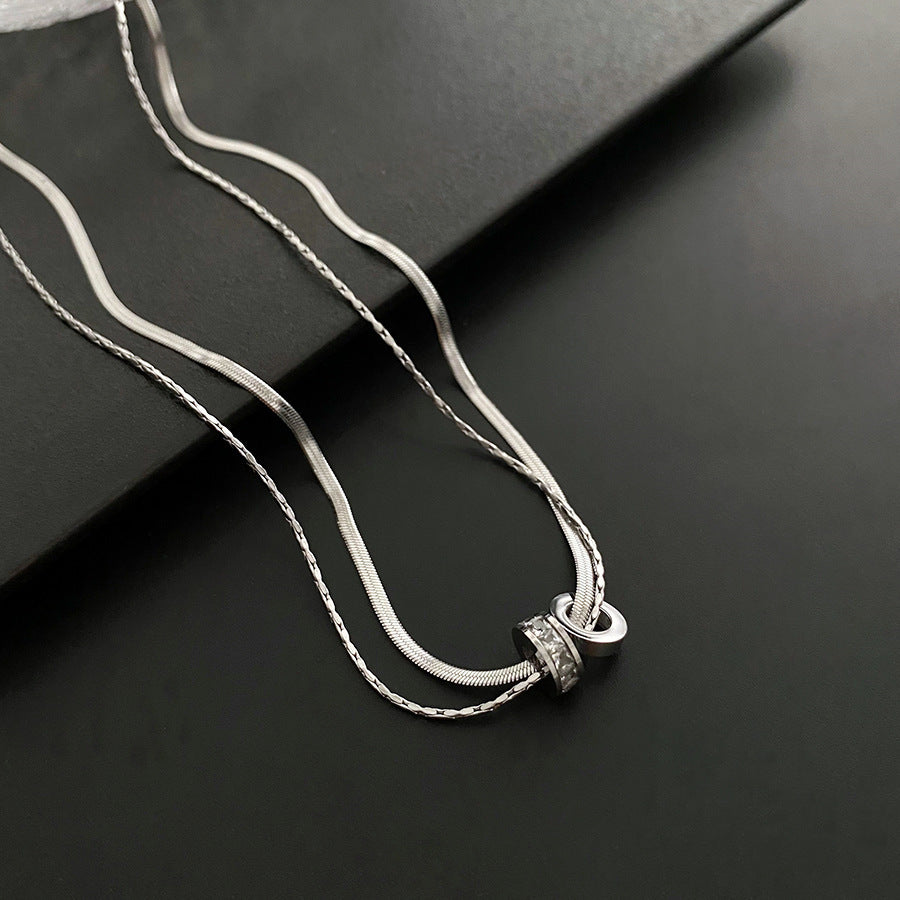 Fashion silver titanium steel necklace