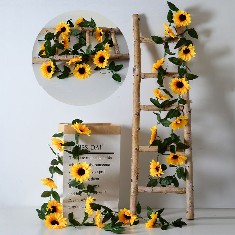 Rattan vine artificial flower sunflower 10 large flowers