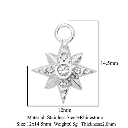 3 pcs/pack stainless steel sun zircon pendant.