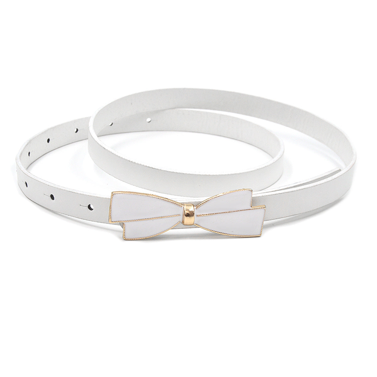 Bow plate buckle thin belt