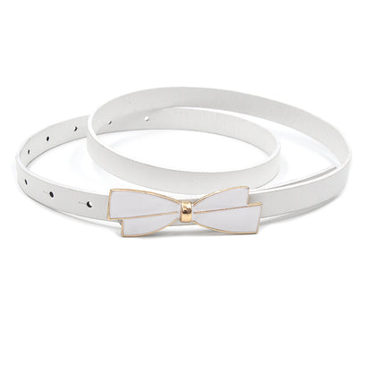 Bow plate buckle thin belt