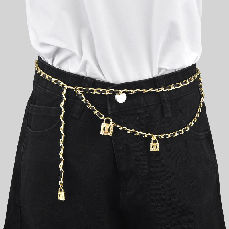 Waist chain women's skirt waist metal