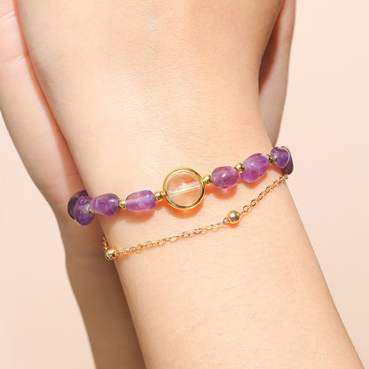 Natural amethyst with shape bracelet