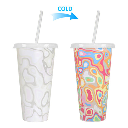 710Ml temperature-sensitive plastic color-changing cup