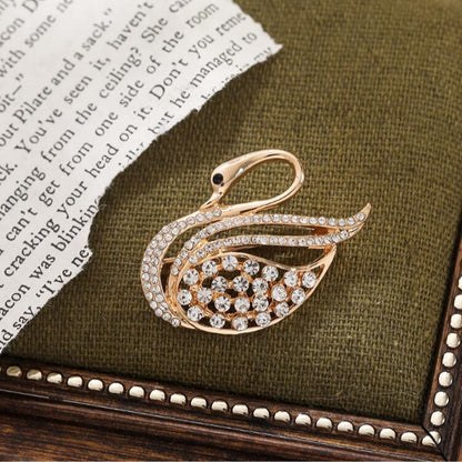 Flash Diamond Swan Brooch