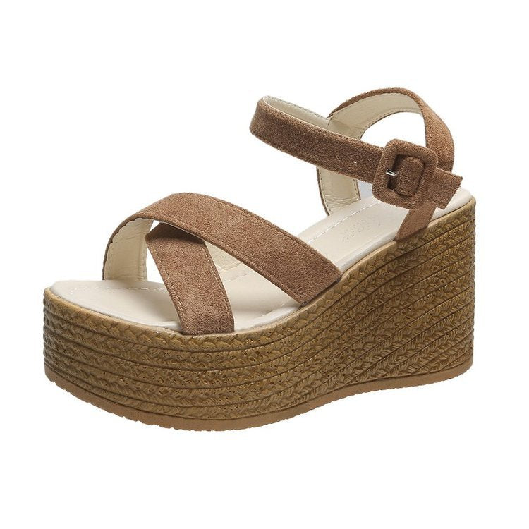 New muffin platform sandals