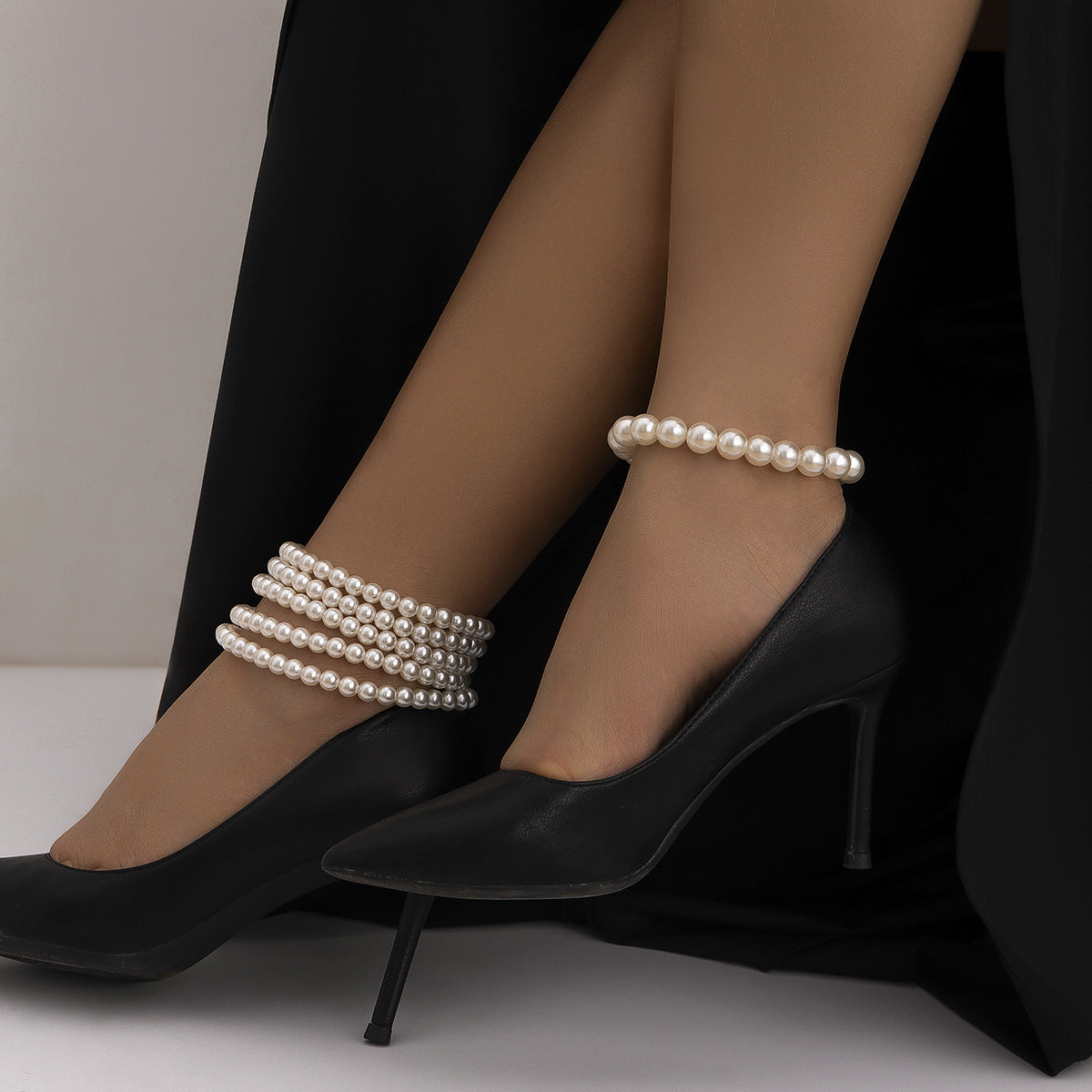 Double temperament beaded anklet