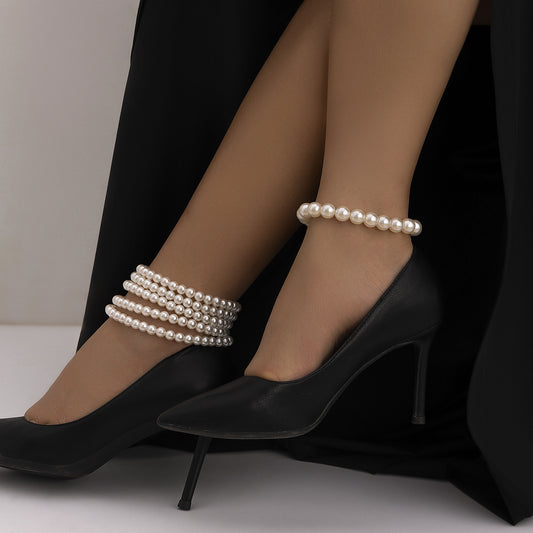 Double temperament beaded anklet