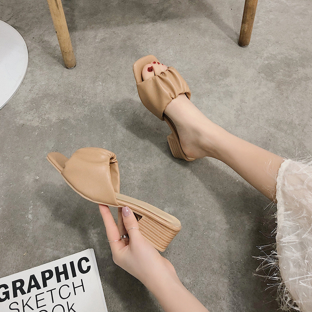 Slippers women's summer high heels