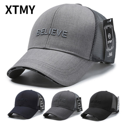 Mesh Breathable Letter Embroidered Duckbill Cap