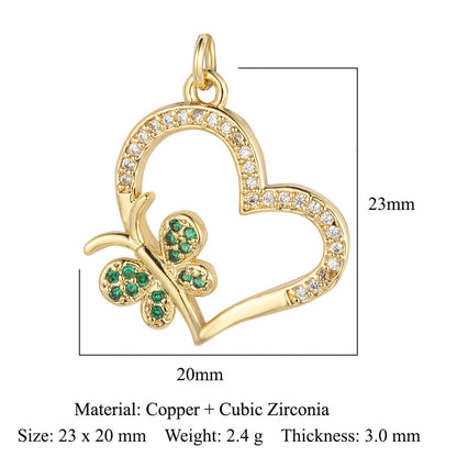 Boy Girl Butterfly Love Copper Zircon Pendant