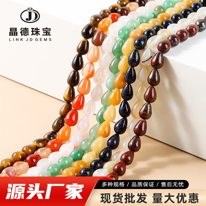 6 * 9Mm water drop beads crystal agate straight hole loose beads