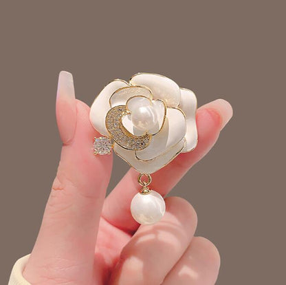 Camellia Pearl Brooch