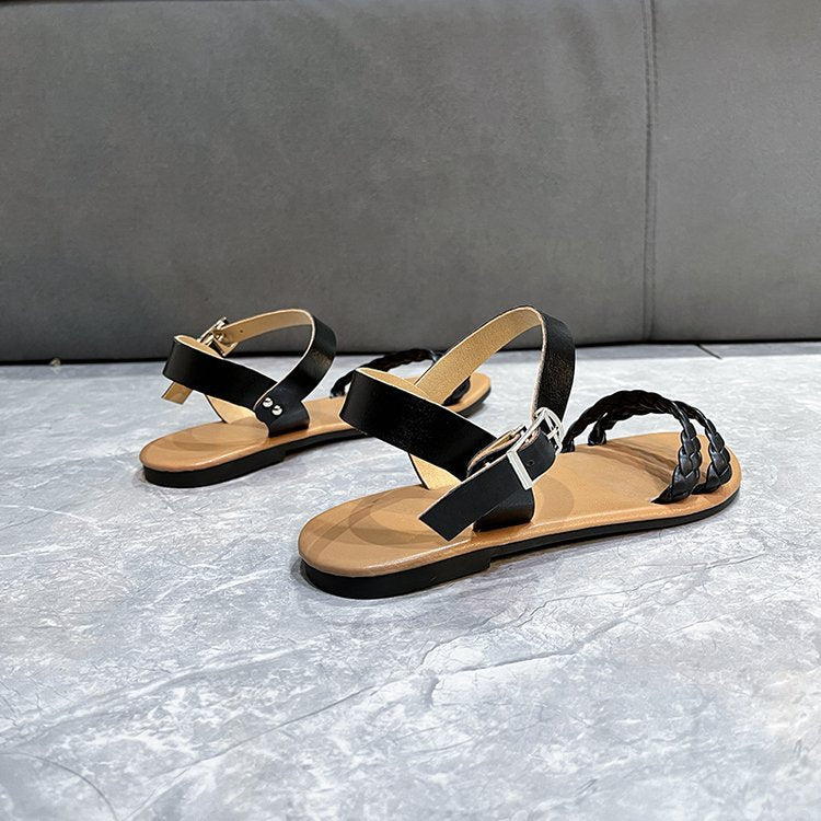 Flat-soled rubber flat-heeled sandals