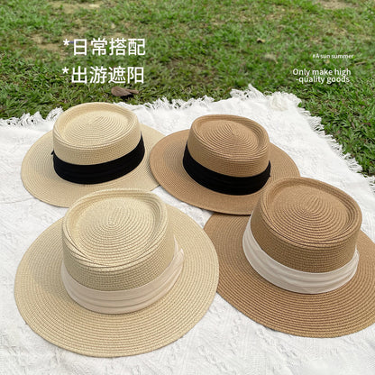 Fashion French Straw Hat Women's Summer Beach Wide Brim Retro Sun