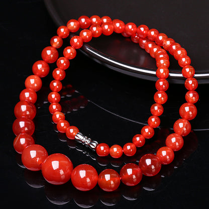 A-grade agate round bead tower chain fashion necklace