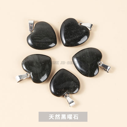 2Cm natural agate love heart pendant.