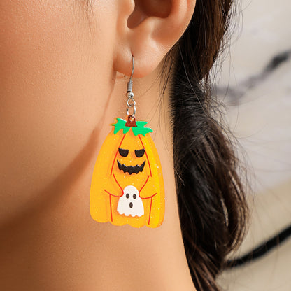 Pumpkin Skull Earrings Jewelry Earrings