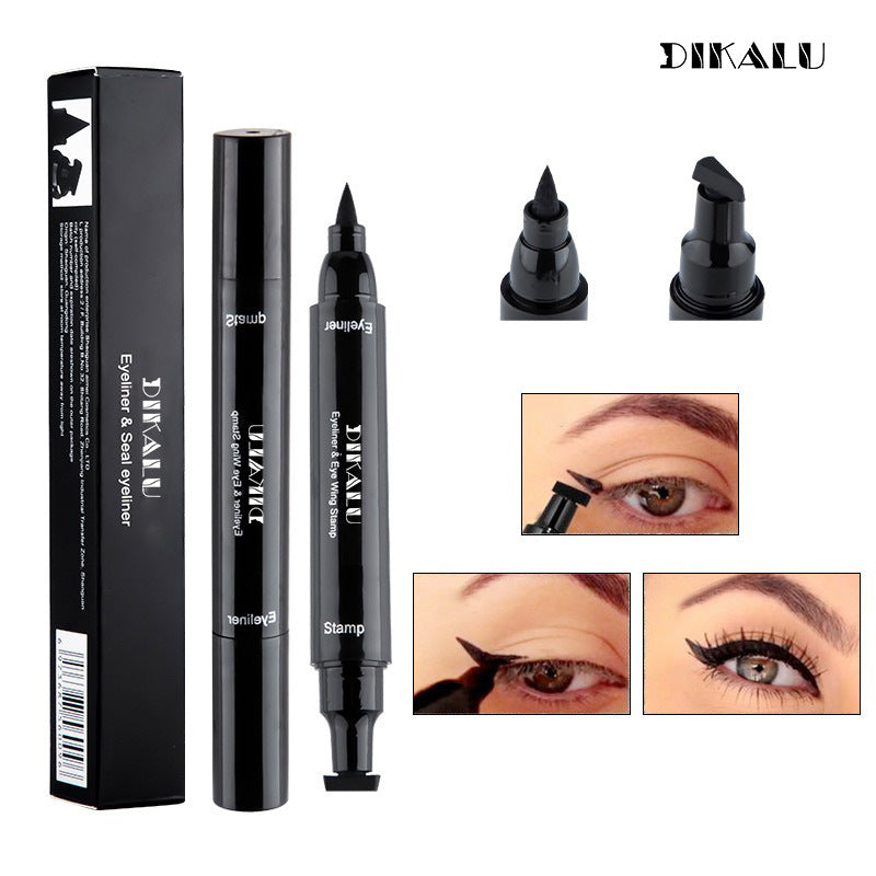 Black Dual-Ended Quick-Dry Star & Triangle Stamp Eyeliner