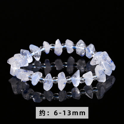 Pulsera de grava con piedra de hilo azul natural 