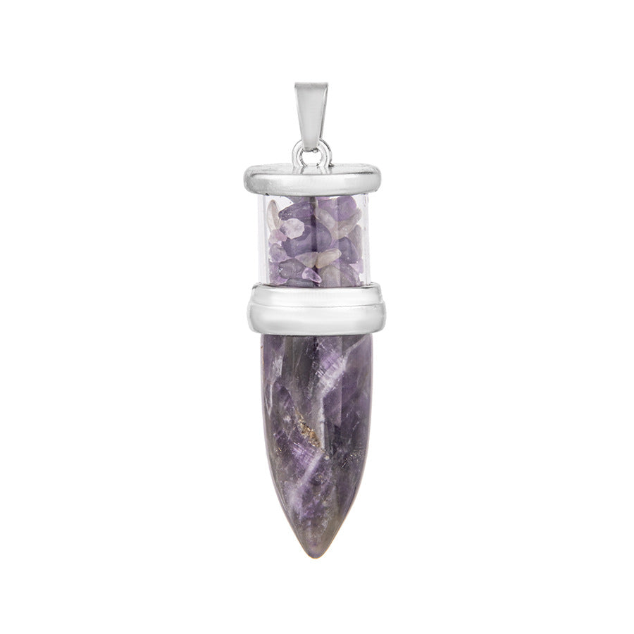 Single-pointed gravel hexagonal column pendulum pendant