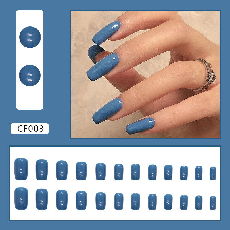 Mist Blue Square Nails