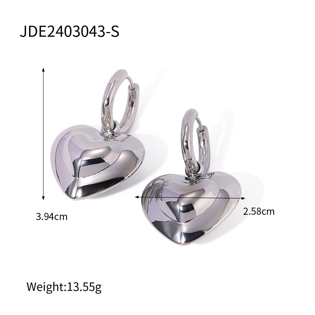 16k gold heart earrings