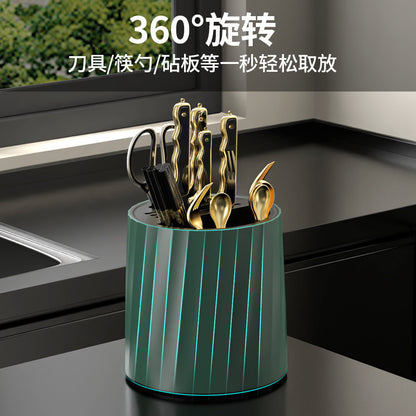 Rotating Kitchen Knife Block with Chopstick Holder