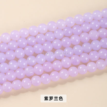 Imitation jade glass round beads loose beads