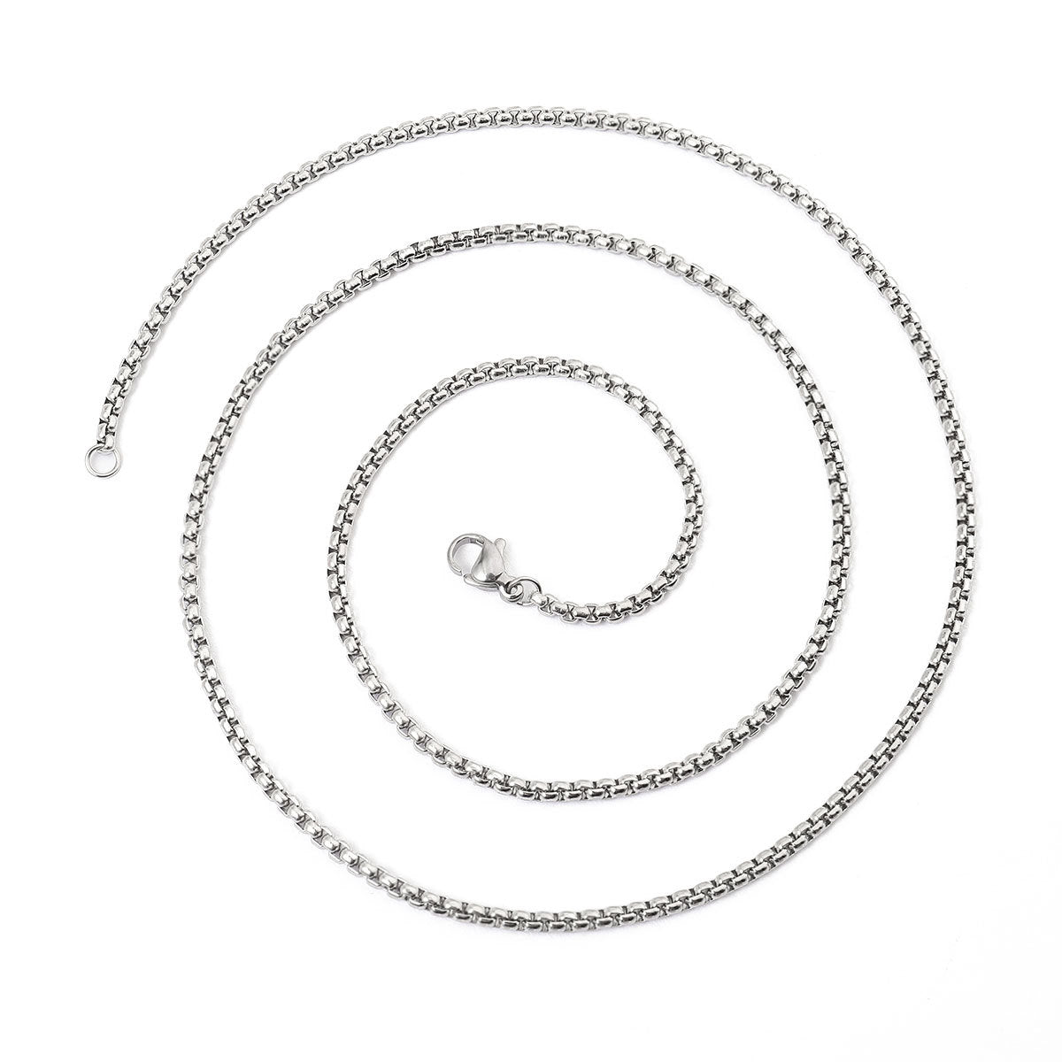 2.5Mm titanium steel necklace for men and women 60cm