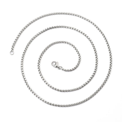 2.5Mm titanium steel necklace for men and women 60cm