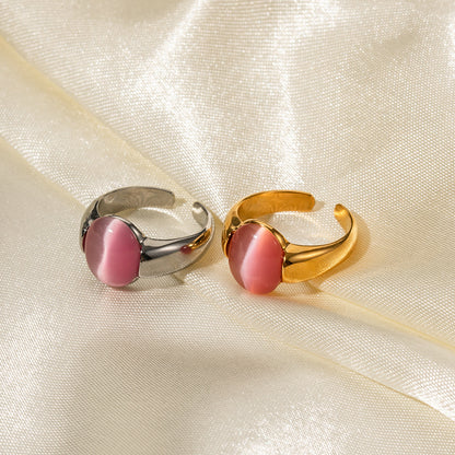 Pink Cat's Eye Ring